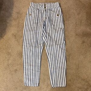American Eagle Outfitters Blue and White Striped Women's Trousers